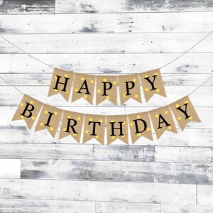 Custom Birthday Banner, Happy Birthday Burlap Banner, Happy Birthday Bunting, Rustic Birthday Decorations, Birthday Party Banner with Name