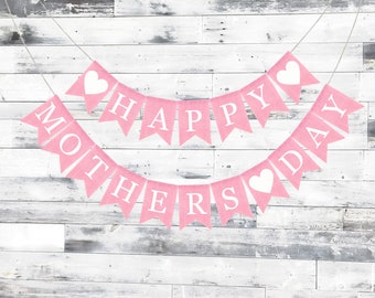 Happy Mothers Day Burlap Banner, Mothers Day Banner, Mothers Day Burlap, Mothers Day Garland, Mothers Day Bunting, Mothers Day Gift