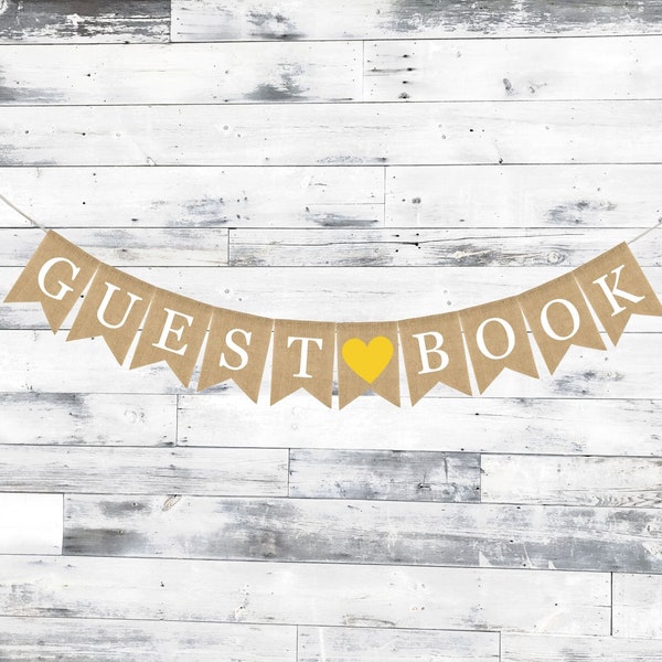 Guestbook Banner, Wedding Decor, Just Married Bunting, Guestbook Signing Banner, Burlap Bunting, Wedding Shower Banner