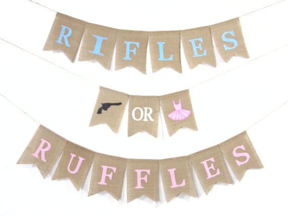 Rifles or Ruffles Banner Gender Reveal Banner Rifles or - Etsy