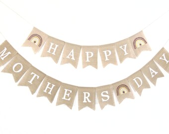 Happy Mothers Day Burlap Banner, Mothers Day Banner, Mothers Day Burlap, Mothers Day Garland, Mothers Day Bunting, Mothers Day Gift