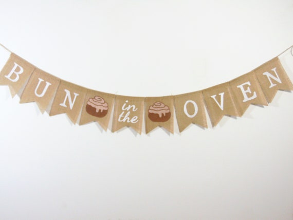 Bun In The Oven, Bun In The Oven Burlap Banner, Pregnancy Announcement, Pregnancy Decor, Pregnancy Announcement, Baby Shower Banner