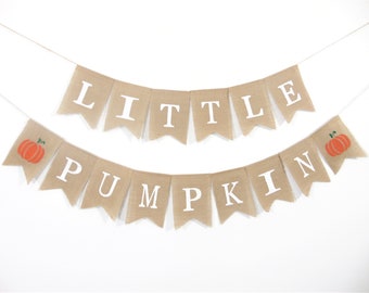 Little Pumpkin Banner, Little Pumpkin Baby Shower Decor, Burlap Garland, Pumpkin Shower Decor, Rustic Shower, Little Pumpkin Fall Banner