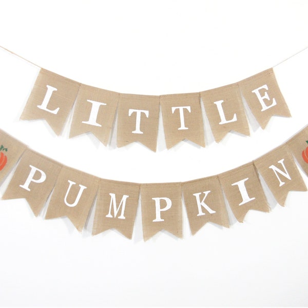 Little Pumpkin Banner, Little Pumpkin Baby Shower Decor, Burlap Garland, Pumpkin Shower Decor, Rustic Shower, Little Pumpkin Fall Banner