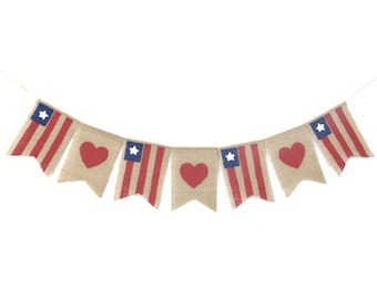 4th of July Decor, American Flag Banner, Patriotic Banner, 4th of July Banner, Independence Day Banner, Patriotic Decor, American Banner
