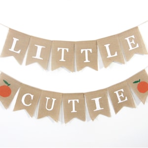 Little Cutie Baby Shower, Little Cutie Shower Decoration, Baby Shower Burlap Banner, Welcome Little Cutie Banner, Orange Citrus Baby Shower