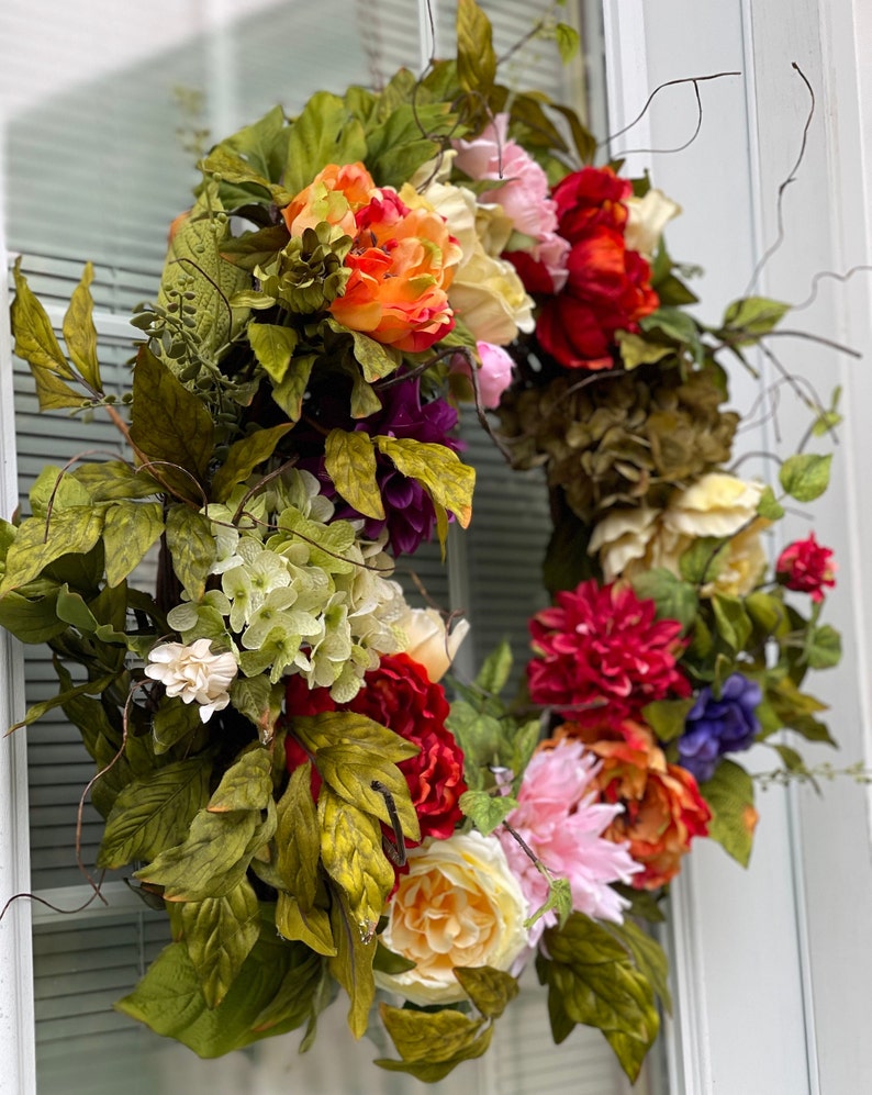 Spring Summer Wreath Elegant Front Door Wreath. All Season - Etsy