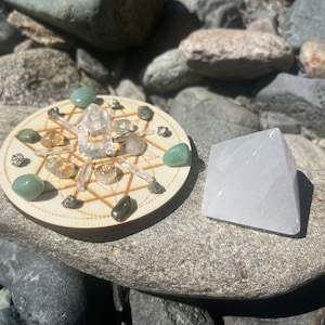 Abundant Travels, Mini Abundance Crystal Grid, Portable Travel Crystal Grid, Money and Prosperity Crystal Grid