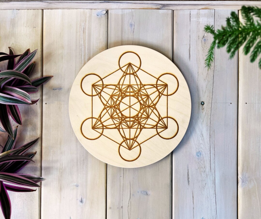 Metatron's Cube Crystal Grid Board, Wood Crystal Grid Board, Sacred ...
