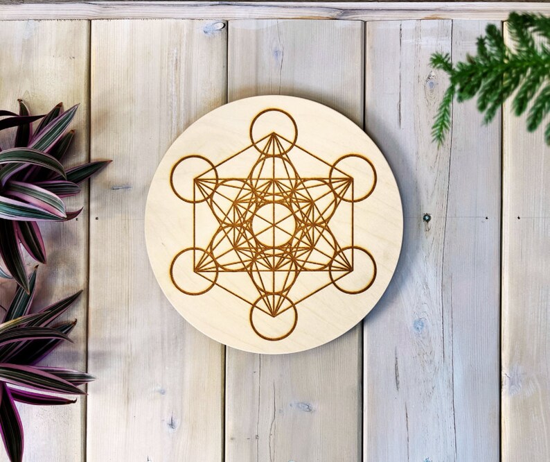Metatron's Cube Crystal Grid Board, Wood Crystal Grid Board, Sacred