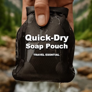 Leakproof Soap Travel Bag/ Quick-Dry case with Carabiner, Mesh Pouch -Waterproof Case for Soap Bars, Shampoo Bars, and Conditioner Bars