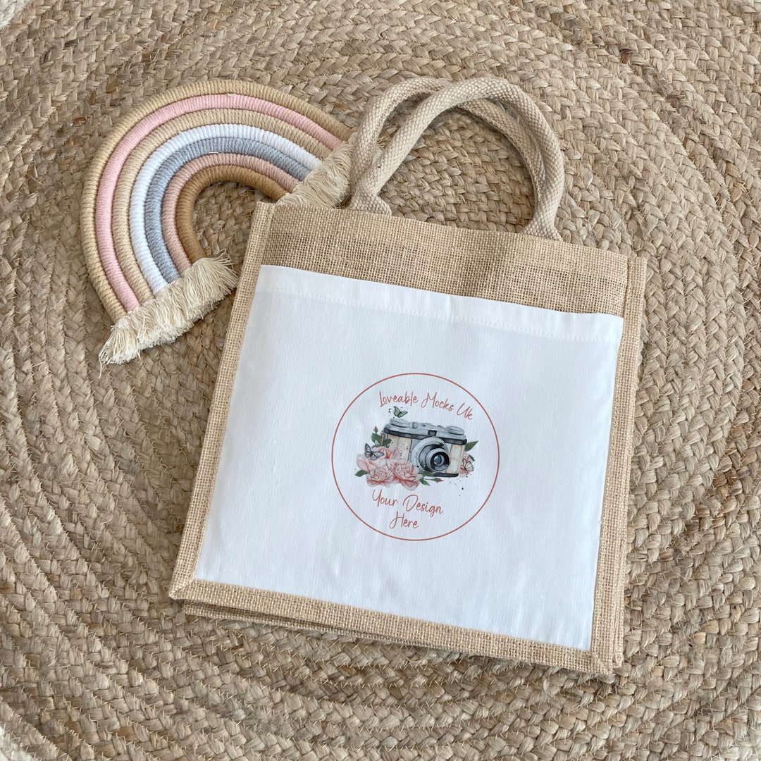Hessian Jute Bag Mockup, Sublimation Bag Mocks, Natural Boho Theme