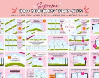 Mock up Canva Template for Coaches, Course Creator Mockups,Digital Product Mockup, Canva Template Mockup, Tech Mockup, Online Course Mockup