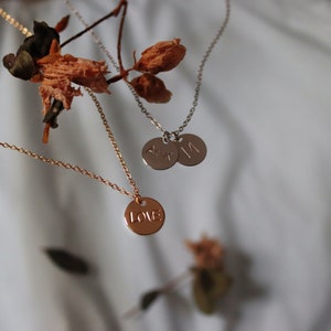 Initial Necklace Personalized Jewelry Custom Name Necklace Gift for Her Handmade Summer Bridesmaid Gift · Christmas Gift · Coin Necklace