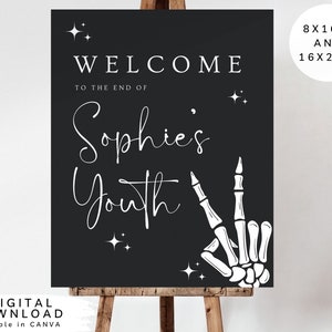 RIPs to my twenties party Welcome Board, Black Death to 20s invite, Funeral Death to my youth birthday welcome sign, 30s birthday Board, 175