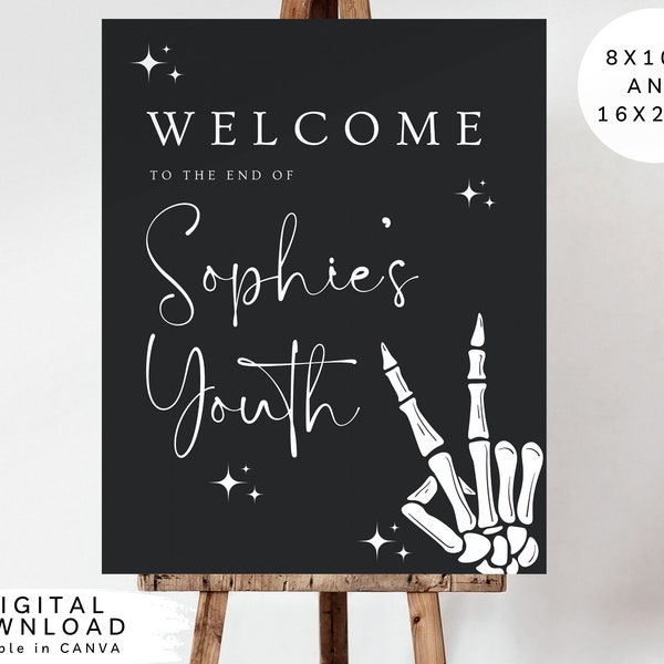 RIPs to my twenties party Welcome Board, Black Death to 20s invite, Funeral Death to my youth birthday welcome sign, 30s birthday Board, 175