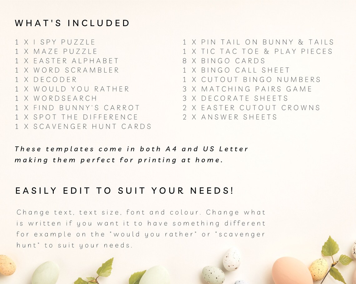 Easter Games Bundle, Easter Activity Printable, Easter Egg Hunt Card ...