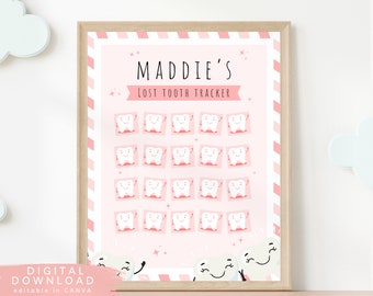 Editable Lost Tooth Tracker, Baby teeth chart, Tooth chart, Tooth fairy Chart, My first tooth, Custom Tooth Fairy chart, Teeth chart, 126