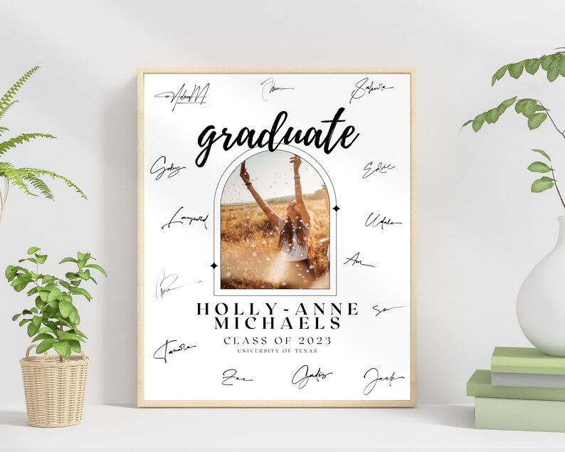 Graduation Signature Board Template Photo Graduation Welcome - Etsy