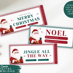 Editable Christmas Money Voucher, Christmas Gift Ticket, Holiday ...