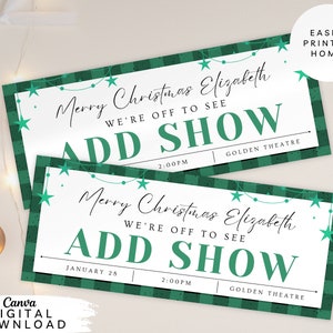 Editable Theatre Ticket Voucher, Musical Theatre Surprise Ticket, Christmas Theatre Ticket, Broadway Ticket, Personalized Xmas Voucher, 100
