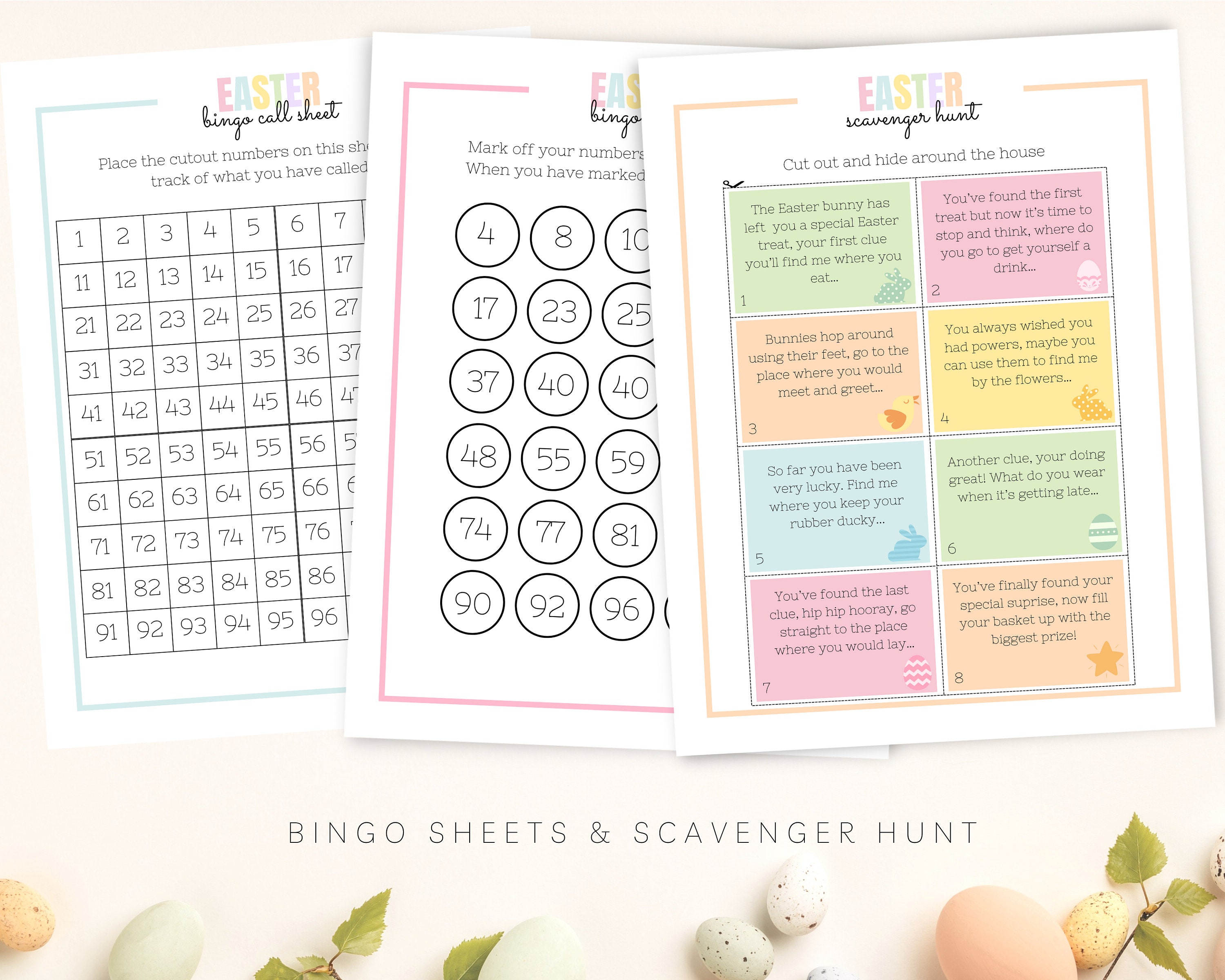 Easter Games Bundle, Easter Activity Printable, Easter Egg Hunt Card ...