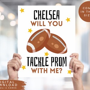 Edit Football Promposal Sign, Digital Promposal Ask Idea, Digital Will you tackle prom with me sign, Printable Rugby Promposal Poster, 307