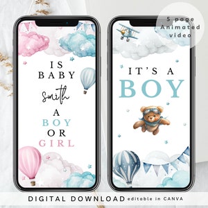 Boy Digital Gender Reveal Video, It's a Boy Announcement, Gender announcement Video, Digital Pregnancy Announcement, it’s a boy reveal, 334