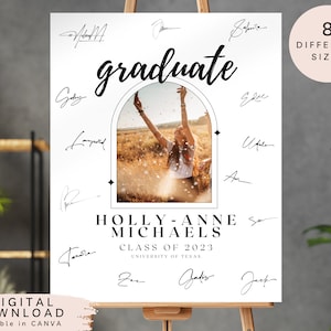 Graduation signature board template, Photo Graduation welcome board, Graduation sign board, Graduate poster, Graduate signing Board, 222