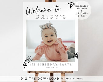 Meilenstein Geburtstagsschild, druckbare Babys erstes Jahr Poster Vorlage, Meilensteintafel zum 1