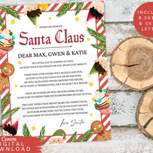 Editable first time elf arrival letter, Christmas elf letter, Elf welcome letter, Hello letter from elf, Personalized letter from Santa, 089