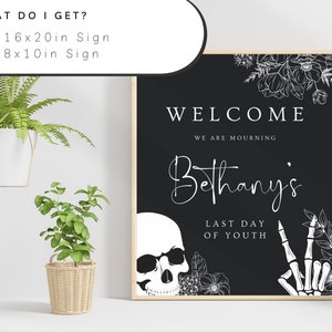 RIPs to my twenties party Welcome Board, Black Death to 20s invite, Funeral Death to my youth birthday welcome sign, 30s birthday Board, 176 image 2