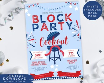 Editable labor day bbq party invitation, labor day weekend invite, Summer backyard invite, Summer BBQ cookout invite, Pool party invite