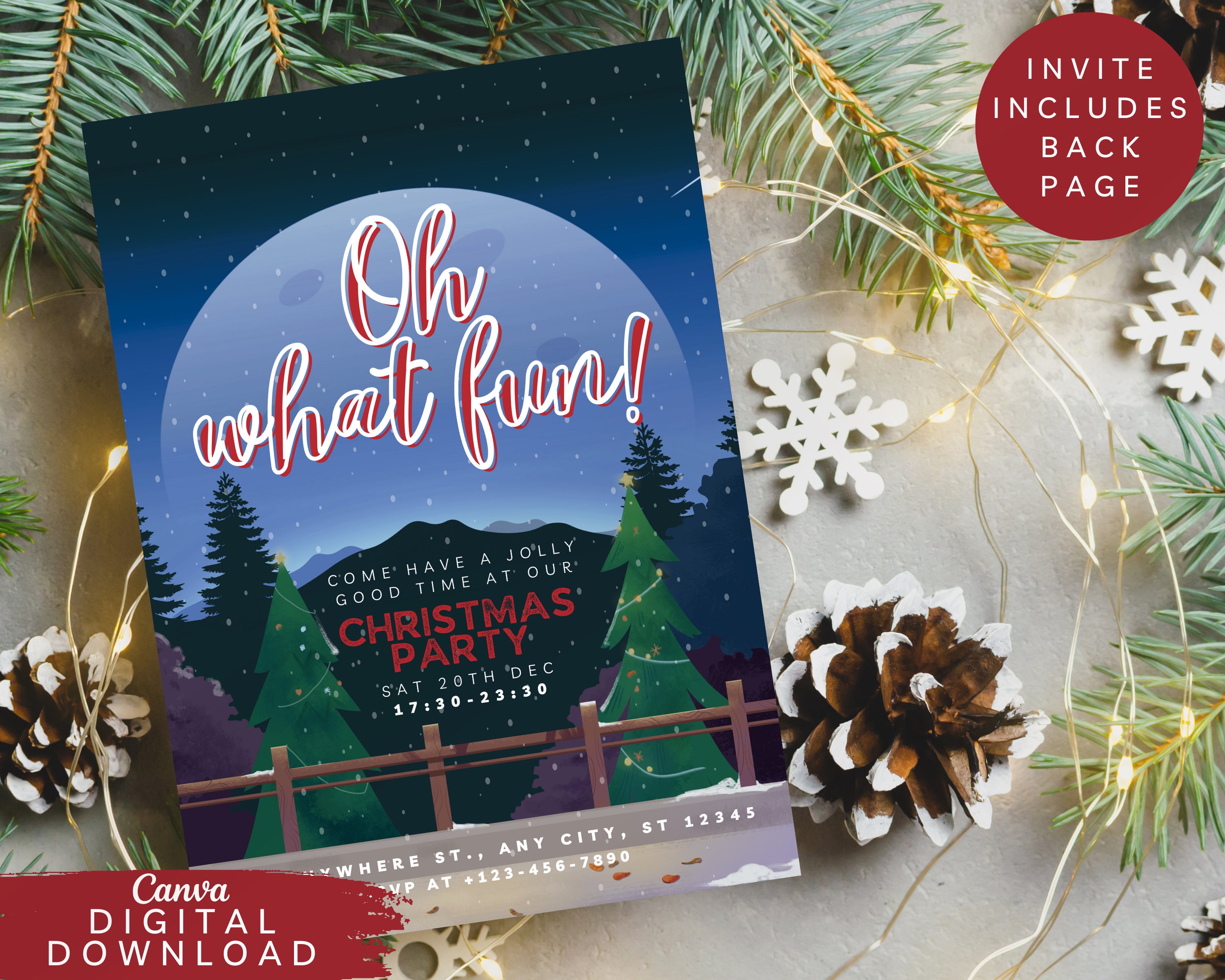 Christmas tree truck Party Invitation, Christmas winter wonderland Invite, Party, Winter holiday party invite, Merry Christmas invite, 029