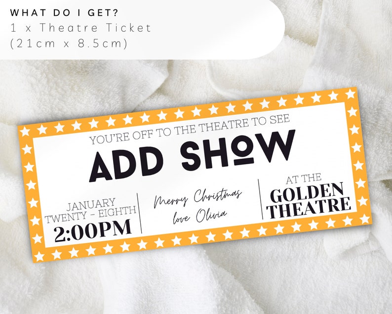 Editable Theatre Ticket Voucher Musical Theatre Surprise Gift Etsy