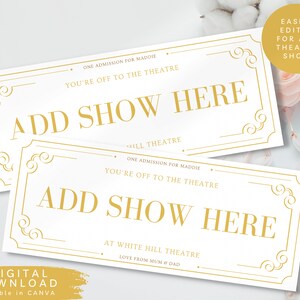 Bearbeitbares Gutschein für digitale Theaterkarte, Überraschungskarte für Musiktheater, Weihnachtsgeschenk-Theaterkarte, Geburtstags-Boutique-Showkarte, 198