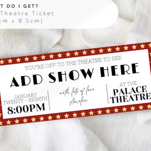 Editable Digital Theatre Ticket Voucher, Musical Theatre Surprise ...