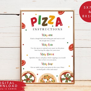 Editable Make your own pizza instructions sign, Slice of fun Pizza board, Pizza station Sign, Pizza Party Sign, Editable Pizzeria sign,322
