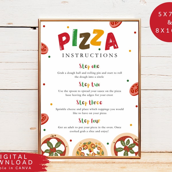 Editable Make your own pizza instructions sign, Slice of fun Pizza board, Pizza station Sign, Pizza Party Sign, Editable Pizzeria sign,322