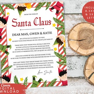 Editable first time elf arrival letter, Christmas elf letter, Elf welcome letter, Hello letter from elf, Personalized letter from Santa, 089