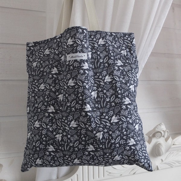 Tote-bag en coton bio motif nature