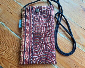 Phone shoulder bag, phone bag, phone pouch, phone bag, small bag, ethnic fabric