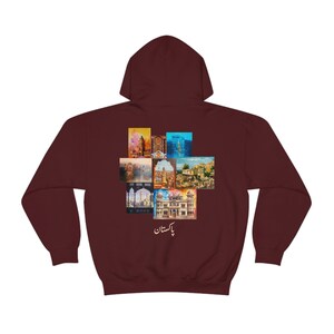 Streetwear Hoodie Desi Pakistani Art Hoodie | Punjabi, Urdu | Pakistani Clothes Maroon