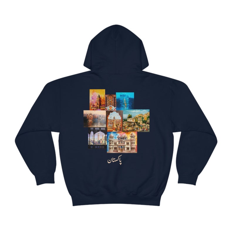 Streetwear Hoodie Desi Pakistani Art Hoodie | Punjabi, Urdu | Pakistani Clothes Navy