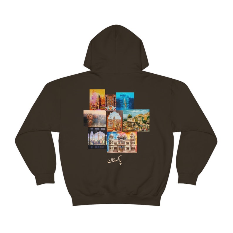 Streetwear Hoodie Desi Pakistani Art Hoodie | Punjabi, Urdu | Pakistani Clothes Dark Chocolate