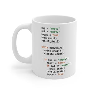 Chai & Code: Funny Python Programmer Mug | Debugging + Chai Lovers Gift | Coding Humor Mug | Chai Cup for Developers | Desi Programmer Gift image 3