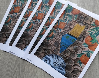 Palestine Themed Art Print (50% PROFIT to selected charity) | Original Gaza painting in A4 and A5 | Framed options available
