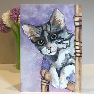 Set of 8 | Various Cat Greeting Card Pack | Bundle of 8 Cards | Kitty image 8