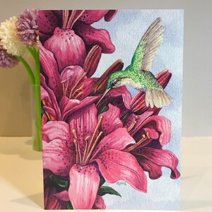 Lot de 7 | Lot de cartes de voeux fleurs variées | Lot de 7 cartes | carte papillon | Carte Oiseau