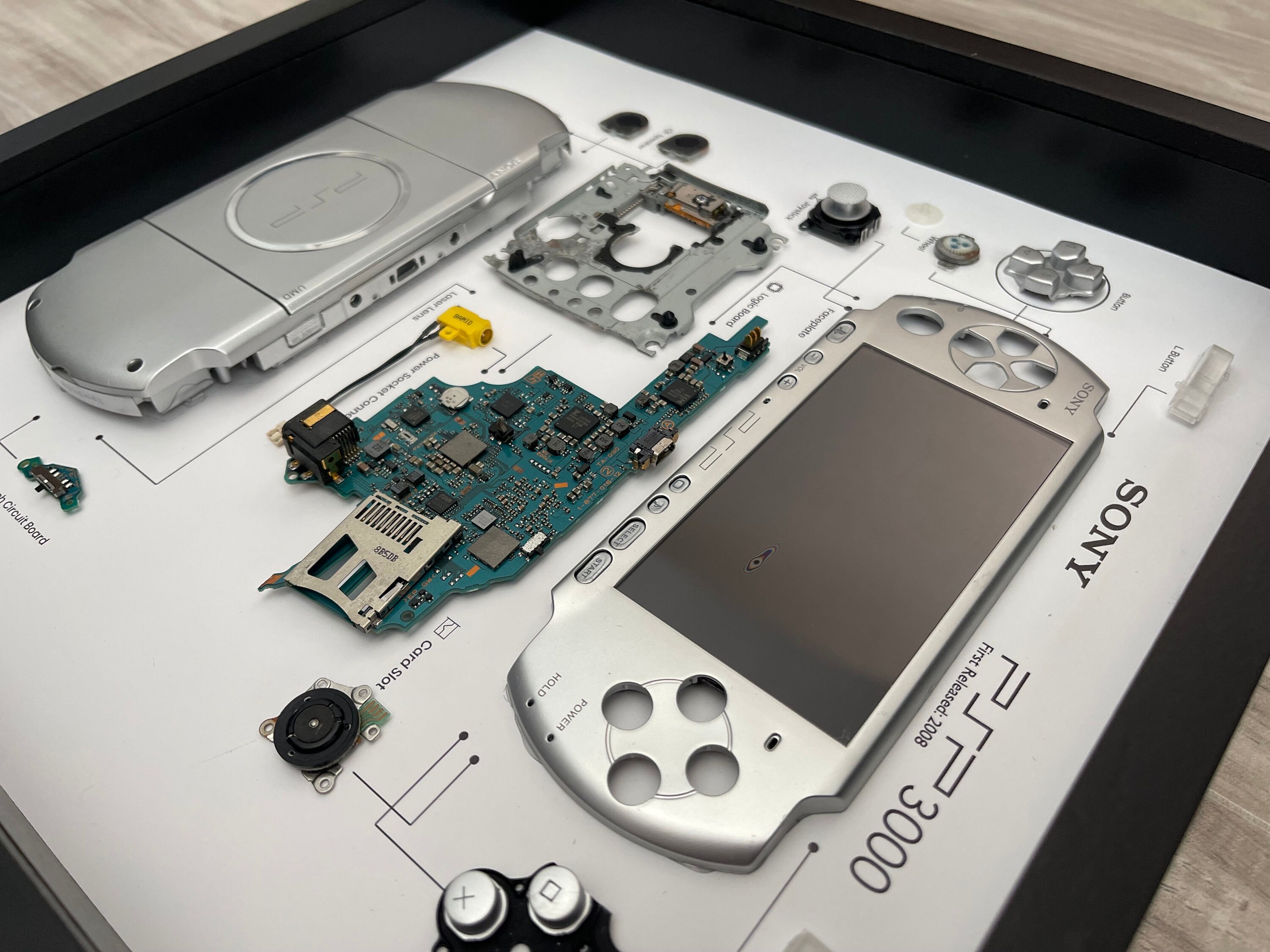 Silver PSP3000 Teardown Art - Etsy